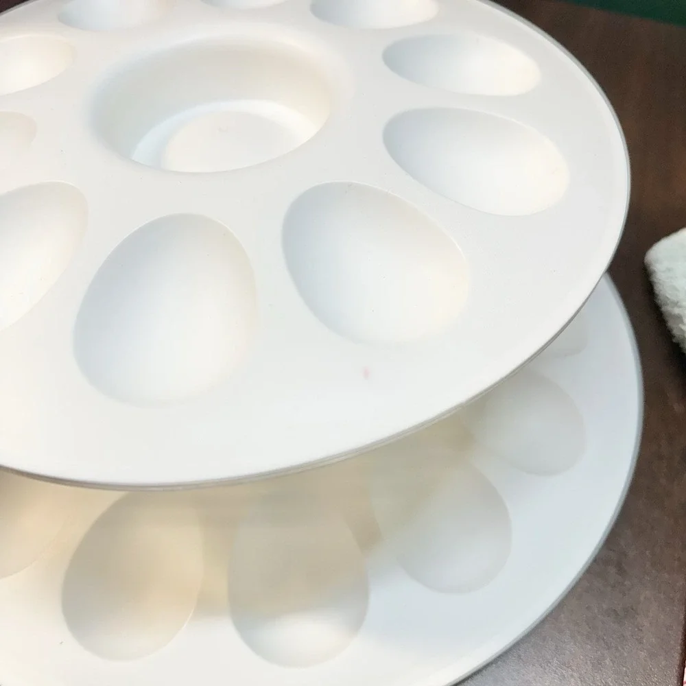 Tupperware White Deviled Egg Keeper Insert Trays Set of 2 Replacement Parts‎